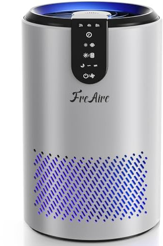 FreAire Air Purifiers for Home Pets Up to 538 Ft²/h, HEPA Air Cleaner 3-in-1 Filter Pet Hair, Pollen, Smoke, Dust, Portable Air Purifier with Sleep Mode, Timer for Bedroom Office