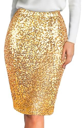 MUNAFIE Damen Glitzer Rock Pailletten Rock Sexy Party Rave Skirt Outfit Wickelrock Röcke für Damen