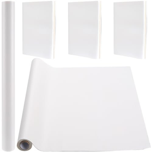 CRASPIRE 31.5 x 16.5 Buchtuch Aus Kunstleder, Weiß, Für A3-A8-Bücher, Bindung, Glatte PU-Oberfläche, Polyurethan-Beschichtete Vlies-Basis, Schutzfolie, Buchumschlag, Album, Scrapbooking, DIY, Buchtuch