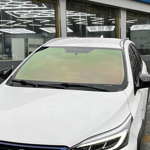 XhuangTech Car Window Tint Film, 76% VLT Chameleon Car Window Tint Film Chameleon Green, 90% Heat Insulation Anti Glare Window Film, Car Tint Solar Film for Windshield/Side Window (1x3M)