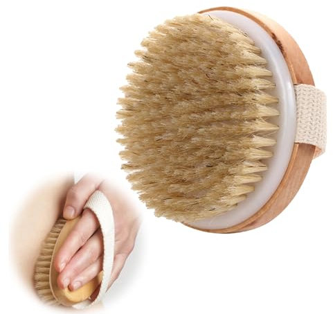 Dry Brushing Körperbürste, Körperbürste Naturborsten, Trockenbürste Lymphdrainage, Badebürste, Massagebürste Körper Bürste, Peeling Bürste, Cellulite Bürste, um die Durchblutung zu verbessern