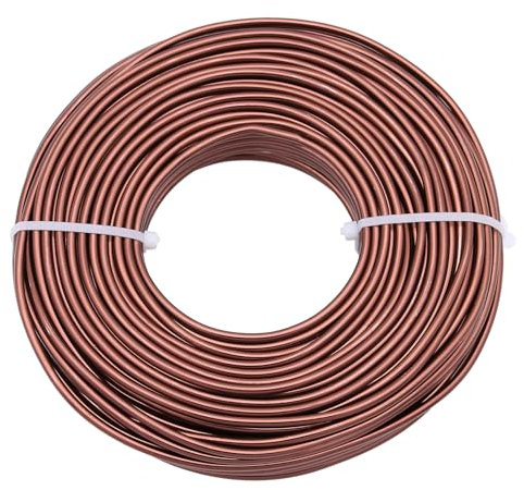Uxney Schmuckdraht,3mm Dicke Aluminium Basteldraht, Schmuckherstellungsdraht, Metalldraht für Bastelarbeiten, Aluminiumdraht, Draht, DIY, Metallhandwerk, Kunstdrähte (Kaffee, 30Meter)