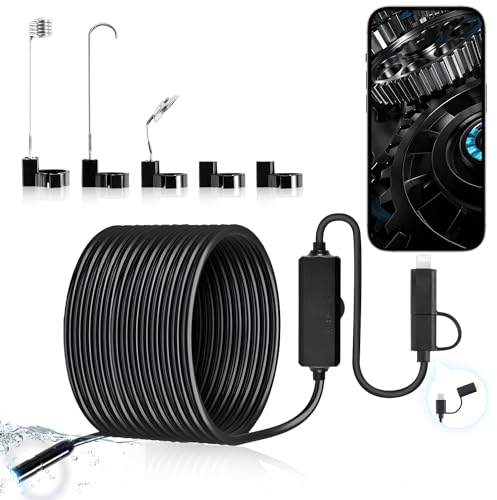 Endoskopkamera mit Licht Endoskopkamera Handy 1080P HD mit Licht Wasserdichtes Ip67 Endoskop mit 3,5m Kabel Kein WLAN Erforderlich Inspektionskamera mit 8 LED Licht für Android & iOS, Tablet