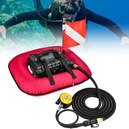 CYMYYDS Elektrischer Tauchbeatmung, tragbarer wiederaufladbarer Tauchtank, maximale Tauchtiefe von 9 m, Tauchregulator für das Freizeitfischen,Red