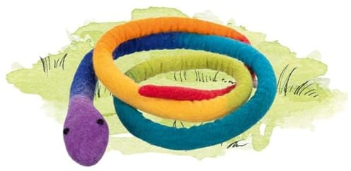 goki Evolution 63871 - Filzschlange Boa, Handgefertigt aus Wollfilz für Kinder, Nachhaltiges Kuscheltier, Fördert Kreativität und Fantasie, handgemacht in Nepal, 2m, ab 1 Jahr