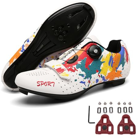 Mateju Fahrradschuhe Herren Damen Rennradschuhe Kompatibel mit Look SPD-SL Delta Lock Pedal Reitschuhe,Draussen Atmungsaktive Radschuhe Leichte Schuhe Rennrad Schuhe