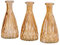 Lot de 3 vases en verre ambré orange - Hauteur : 15 cm - Décoration de table - Vintage - Motif cristal