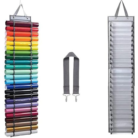 Rcbzzp Vinylrollenhalter, Vinylrollenhalter Wandhalterung, mit 24 Fächern, für Aufbewahren Papier, Geschenkpapier, Kreuzstich Stickerei
