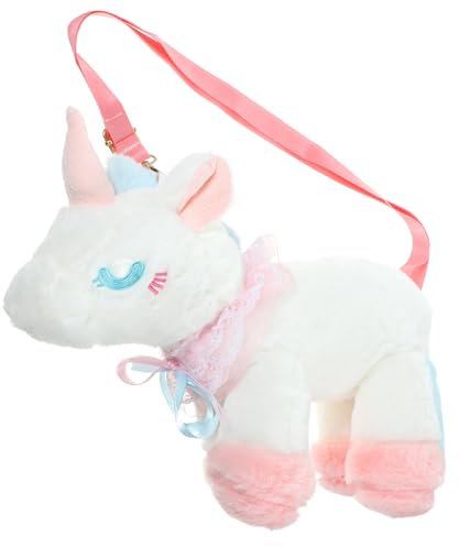 COLLBATH Plüsch Einhorn Umhängetasche Mädchen Mini Cartoon Schultertasche Weiches Material Niedliche Crossbody Tasche Geschenkidee Für Freundinnen Und Kleine