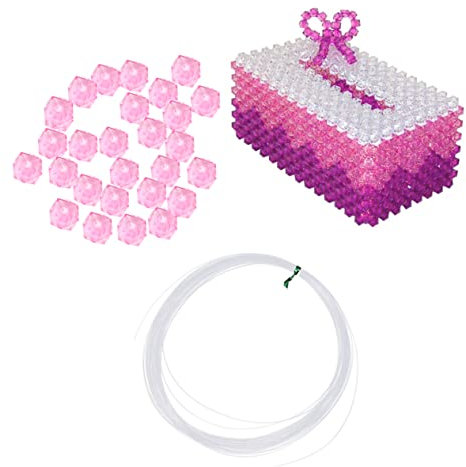 HAPINARY 950pcs Square Beads DIY Handmade Beaded Craft Material Acrylic Beads for Jewelry Making Bracelet Necklace