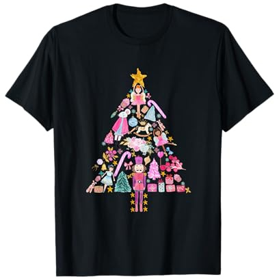 Funny Nutcracker Ballet Sugar Plum Fairy Girl Christmas Tree T-Shirt