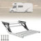 TAZZOR Aluminiumlegierung Wohnmobiltrittstufe, Manueller RV Schritt, Klappbare Einzelne Stufe Trittstufen mit LED-Licht, mit 150Kg Tragfähigkeit, Wohnwagen Stufenbeschläge (Silbrig)