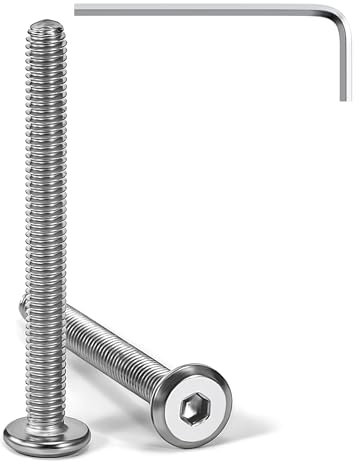 Tunejoy Tornillos de Cabeza Plana M4 x 40 mm Tornillo de Cabeza Hexagonal de Acero Inoxidable A2 V2A Perno de Muebles con llave Allen Rosca Completa 20 Piezas