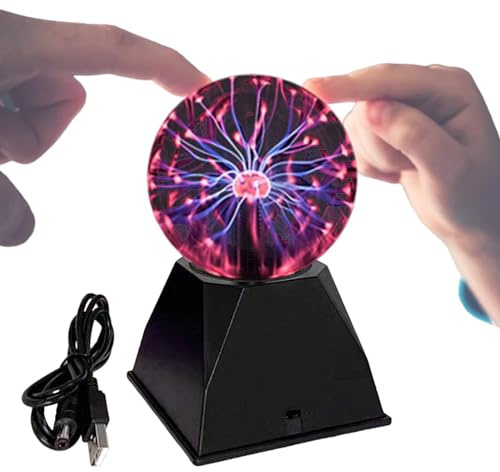 Zunishaone Elektrostatische Kugel mit Plasma – Lampe wiederaufladbar USB | Schreibtischlampe mit Geräuschaktivierung, Plasmekugel Fantasie für Spiele, Dekoration und lustige Geschenke für Kinder und