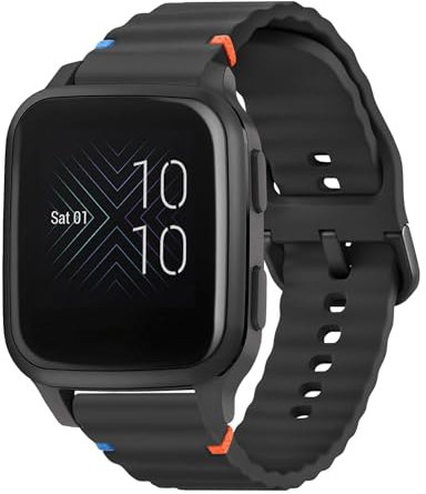 Meliya Strap for Garmin Venu/Venu Sq/Sq 2 Music, 20mm Silicone Watch Strap Sports Replacement Band for Venu 2 Plus/Garmin Move Sport for Women Men,Black