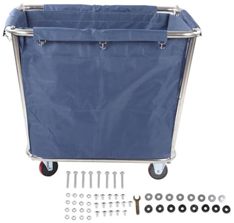 Industrieller Edelstahl Wäschewagen 350L – Hochbelastbarer Transportwagen mit Rollen für Gewerbe & Industrie