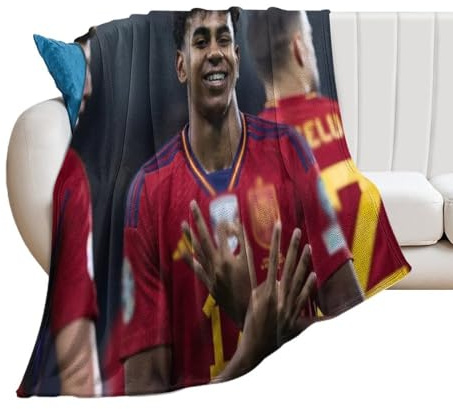 YOUMAN Lamine Jamal Fleecedecke, Fußballposter, für alle Jahreszeiten, gemütlich, leicht, Flanell-Überwurf, Decken für Couch, Sofa, Bett, 101,6 x 127 cm