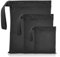3 Piezas Bolsa Ropa Mojada Piscina, Impermeable Reutilizable con Cremallera Bolsa, Negro Bolsas Ropa Mojada, para Viaje, Natación, Gym (Negro)