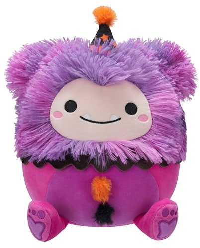Squishmallows Woxie der magentafarbene Bigfoot im Clown-Kostüm, Halloween-Plüsch, 19,1 cm