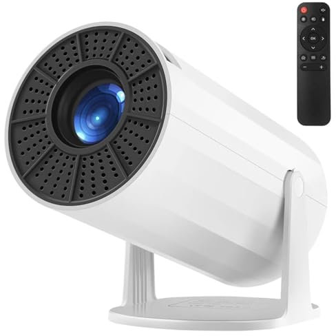 Android 11.0 Portable Mini Projector Home Theatre Cinema - Native 720P HD, Supports 4K 1080P, WiFi 6, Bluetooth, Auto Keystone, Small Video Projectors for Bedroom, Outdoor, Phone - White