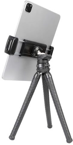 ZUZUXI Mini Tripod for iPad, Flexible Desk Stand with 360° Ball Head, Portable Desktop Tablet Holder for iPad Pro 12.9/Air/Mini, Galaxy Tabs, 4.7-13 Phones and Tablets