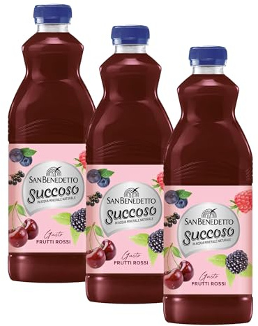 San Benedetto, Succoso Frutti Rossi, 1500 ml. Bevanda a base di frutta leggera e dissetante in Acqua Minerale Naturale, ideale per tutta la famiglia. (Confezione da 3)