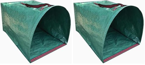 WERKA PRO, Sac de Jardin Demi-Rond 150 L en Polypropylène, Résistant aux Déchirures, Pliable avec Poignées Renforcées, Idéal pour Le Jardinage et Le Nettoyage, Vert, 150 L (Lot de 2)