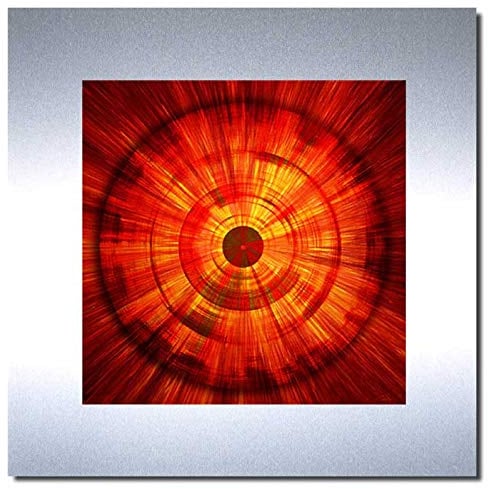 Bild auf Metall - FIRE - abstrakte Bilder Moderne Kunst - Metallbild Limitierte Edition Wandschmuck Aluminium im Edelstahl-Design - Wandverzierung Wandbild