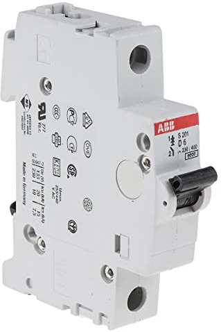 ABB S200 MCB Leitungsschutzschalter Typ D, 1-polig 6A 253V, Abschaltvermögen 6 kA System Pro M Compact