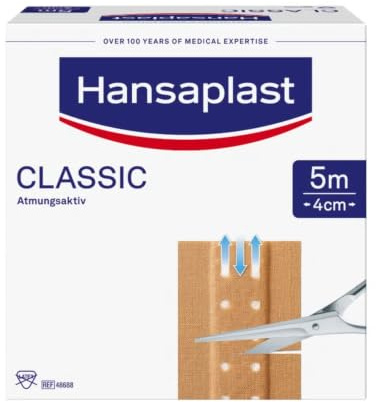 Hansaplast Classic 5 m x 4 cm atmungsaktives Pflaster, 1 St. Pflaster