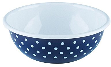 Riess, 0305-075, Küchenschüssel Ø 18cm, PÜNKTCHENBLAU, Vol. (rec.): 0,8 Liter, Made in Österreich, LBH: 18,5x18,5x6,6cm, 0,268kg, Bleifrei, Farbecht, Fleckenresistent, Kratzfest, Ungiftig