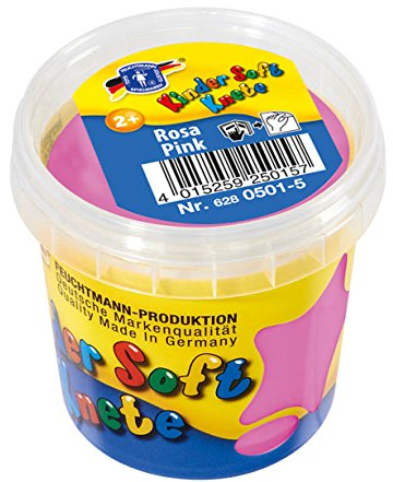 Feuchtmann 628.0501-5 - Kinder Soft Knete, lufttrocknende Modelliermasse in Rosa, ca. 150 g, als Geschenk für kreatives Spielen
