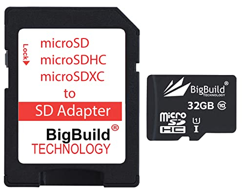 BigBuild Technology 32Go Ultra Rapide Class 10 80Mo/s MicroSD Carte mémoire pour Samsung Galaxy Tab A 10.1 (2016) Tablet, Adaptateur SD Inclus