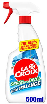 La Croix - Spray Désinfectant Javel pour la Salle de Bain - Ultra-Brillance - Application Pratique - Nettoie, Désinfecte, Désodorise - Flacon Spray 500 ml - Lot de 4