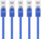 1aTTack.de 0,25m - blau - 5 Stück CAT.7 Netzwerkkabel Sftp (Rohkabel) Patchkabel (SET) 10000Mbit/s - 500 MHz konfektioniert mit 2 RJ45 Stecker Cat6a