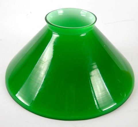 Lampenschirm aus Glas, grün und kegelförmig 15cm