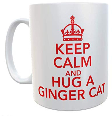 Decalarama Ginger Cat Mug Gift - Keep Calm and Hug A Ginger Cat - Novelty Cute Tea Coffee Ceramic 10oz Cup