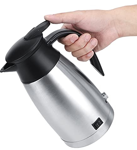 Wifehelper Hervidor de Agua eléctrico - 12V/24V 1000ml Coche Camión eléctrico Calentador de Agua Caliente Hervidor Botella Taza de Agua Caliente