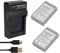 Newmowa Replacement BLS-5 Replacement Battery (2-Pack) and Portable USB Charger kit for Olympus BLS-5, BLS-50, PS-BLS5 and Olympus OM-D E-M10, PEN E-PL2, E-PL5, E-PL6, E-PL7, E-PM2, Stylus 1