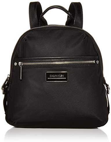 Calvin Klein Damen Sussex Backpack Rucksack, Schwarz/Silber, Einheitsgröße