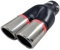 Universell Auspuff Blende Endrohr Doppel Dual Auspuffanlage Doppelrohr Endrohrblende Sportauspuff Schalldampf Sport Edelstahl Chrom Auto