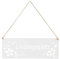 Levandeo Plaque décorative décorative en métal pour extérieur Motif fleurs Blanc 25 x 9 cm