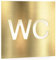 Messing WC-Schild - selbstklebend & matt gebürstet - Design Toiletten-Schild W-01-M