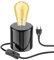 ledscom.de Tischlampe TIPO Porzellan rund schwarz inkl. E27 Lampe Vintage Retro gold 3,83W extra-warm-weiß 489lm