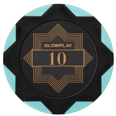 SLOWPLAY Nash Pokerchips aus Ton, 50 Clay Poker Chips Metallkern 14g| für Poker Texas Hold`em | Jetons Casino mit Erstklassiger Verarbeitung und elegantem Design (Wert 10)