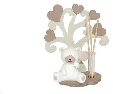 Aurora Store Profumatore Diffusore per Ambiente Albero della Vita Bomboniera h.13 cm Base 12 cm Porta essenze fragranze Diciottesimo Compleanno 18 Anni Comunione Battesimo Matrimonio Nascita (Orsetto)