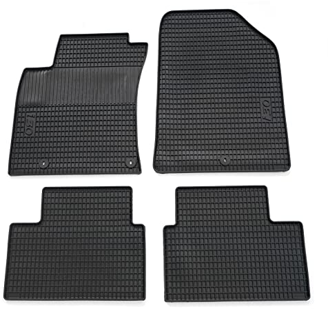 Hyundai 9999Z03507 Gummi Fußmatten Allwettermatten 4X Gummimatten, mit i30 Schriftzug, schwarz