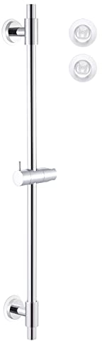 KES Duschstange ohne Bohren Brausestange Edelstahl mit Duschkopfhalterung Duschkopf Halterung Stange 78CM Wandstange Dusche Poliert, F209S78DF-PS