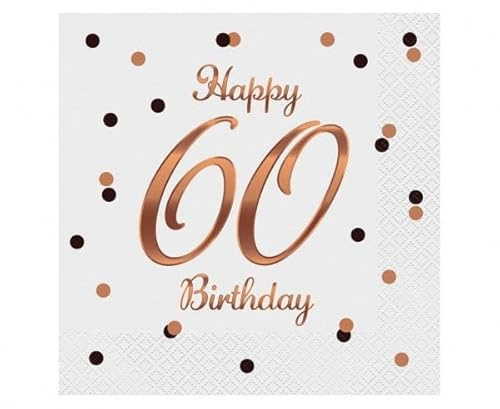 Playflip 20 Servietten roségold Zahl 60