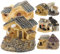 PATKAW Waldhütte Baukasten, 8 Miniatur Fee Garten Zubehör Stücke Garten Mini Haus Zubehör Miniatur Dorf Hütte Figur Harz Hütte Statue Für Bonsai Sukkulenten Pflanzen Terrarium Blumentöpfe